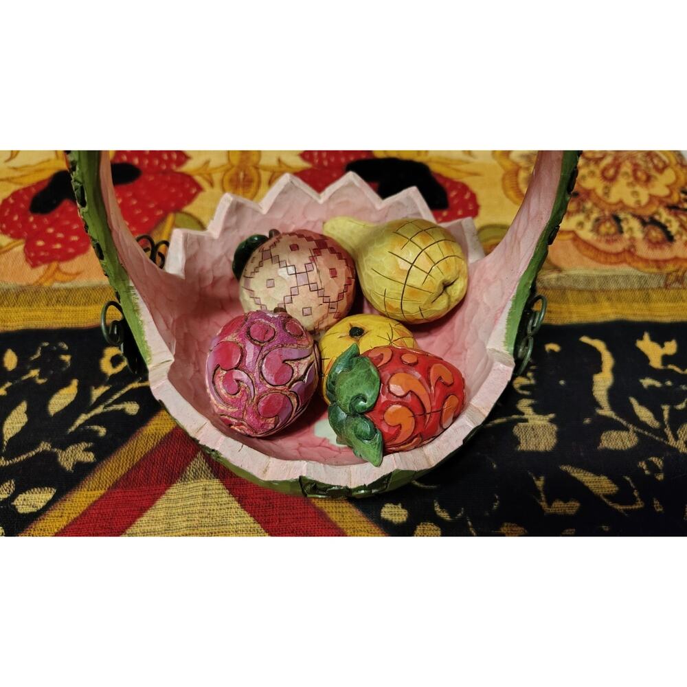 Jim Shore 2007 A Taste Of Summer’s Goodness Basket Watermelon 6 Pieces Of Fruit - Picture 8 of 16